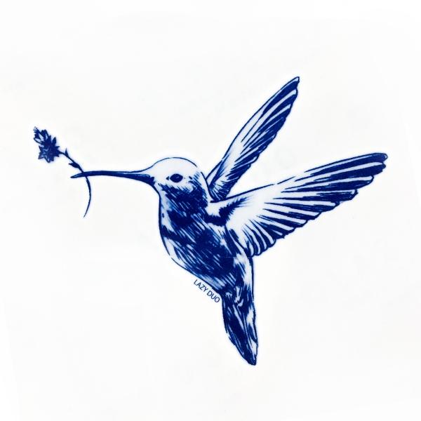 600x600 lazy duo roman humming bird temporary tattoo nature art
