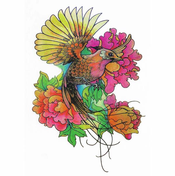 600x603 Watercolors Hummingbird