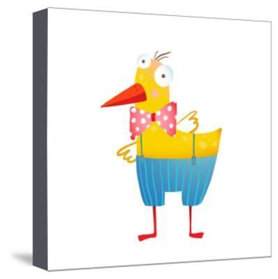 400x401 kids humorous yellow duck with bow tie yellow duckling birdie