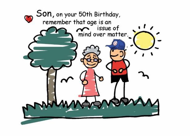 614x439 son birthday humorous stick figures card stick figures