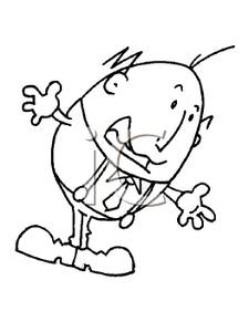 225x300 A Black And White Cartoon Of A Humpty Dumpty Looking Character