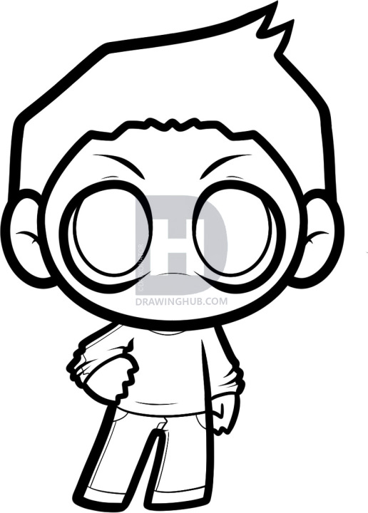 516x720 How To Draw Chibi Gale Hawthorne, Hunger Games, Step
