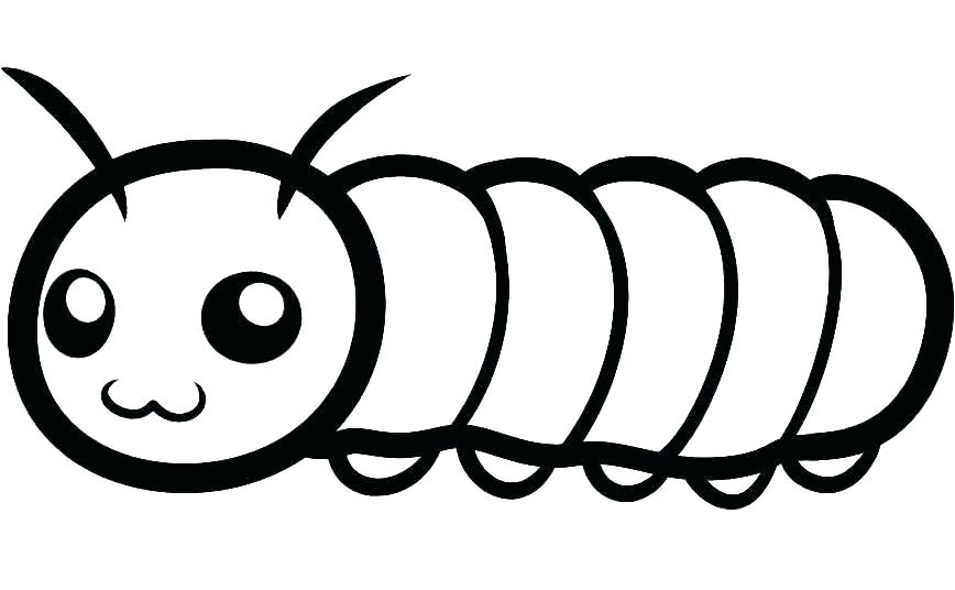 868x536 Caterpillar Coloring Pages For Kids With Very Hungry Drawing