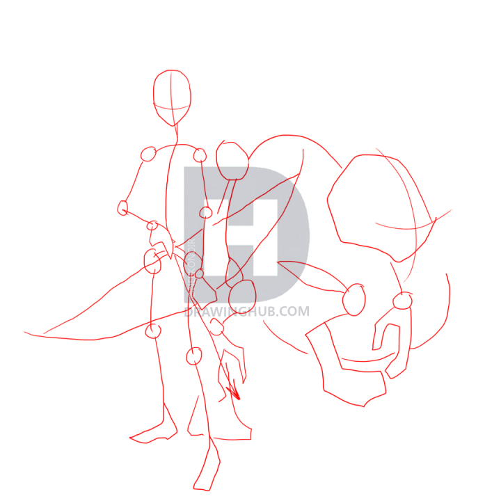 720x720 How To Draw A Hunter, Step