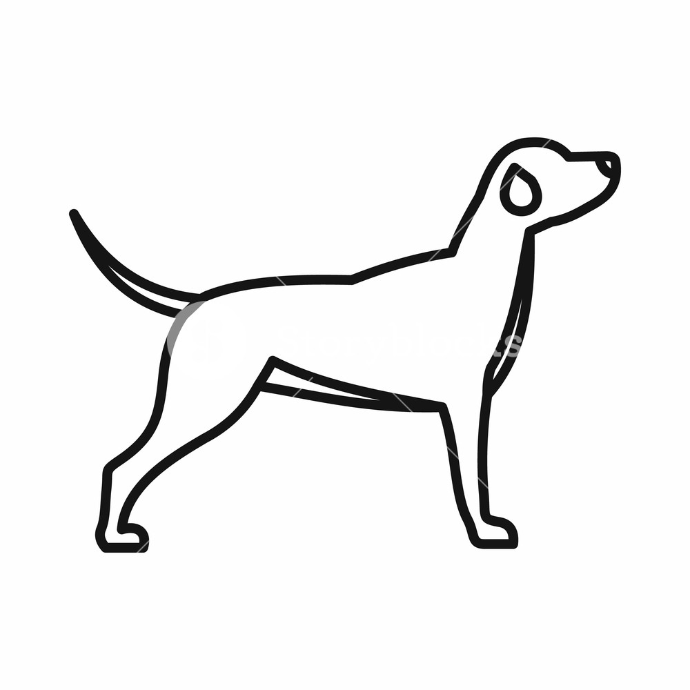 1000x1000 Hunting Dog Icon In Outline Style On A White Background Royalty