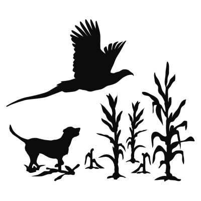 400x400 Lab Flushing Rooster Hunting Dog Wall Decal