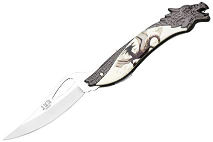 425x283 Joker Knife With Black Dragon Handle, Blackwhite