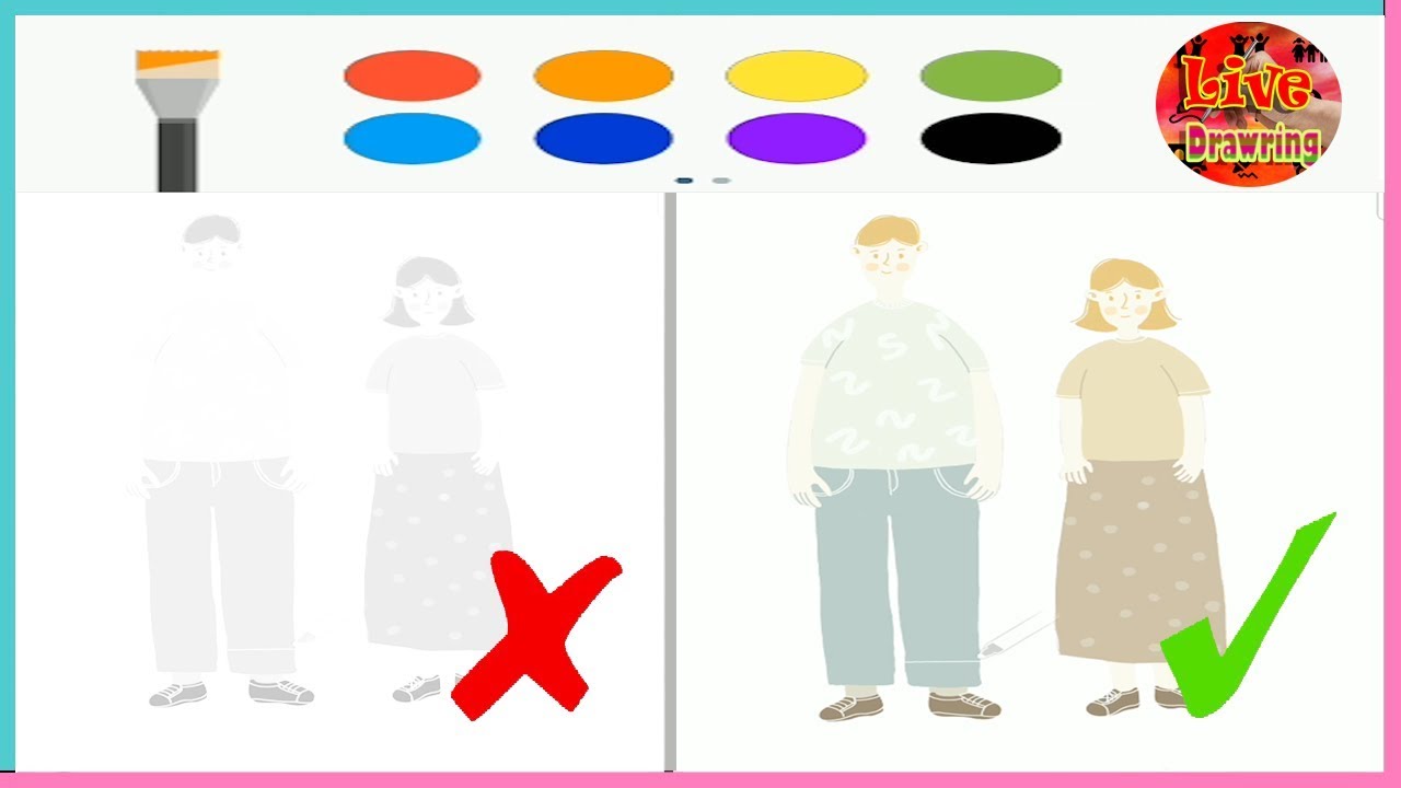 1280x720 Drawing And Coloring Husband And Wife Live Dawring