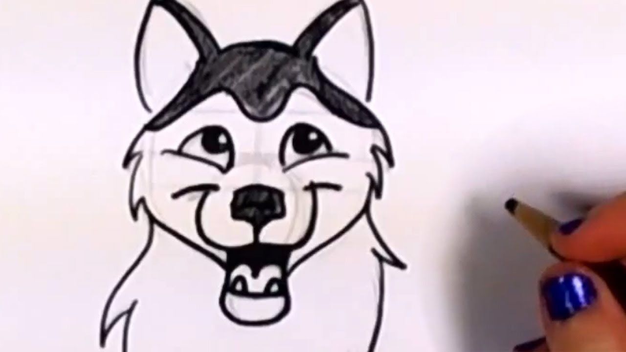 1280x720 How To Draw A Cartoon Dog Cute Husky Cc Drawing