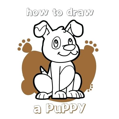 500x500 puppy draw draw cartoon puppy dog retriever husky puppy drawing