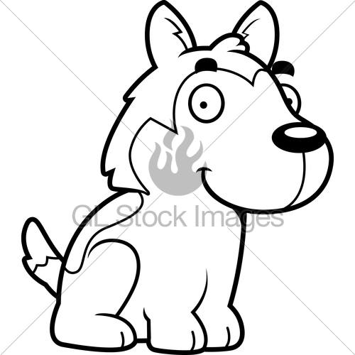 500x500 Cartoon Husky Sitting Gl Stock Images