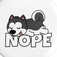 190x190 Lazy Husky Dog Laziness Comic Fun Gift Idea Owner Small Buttons