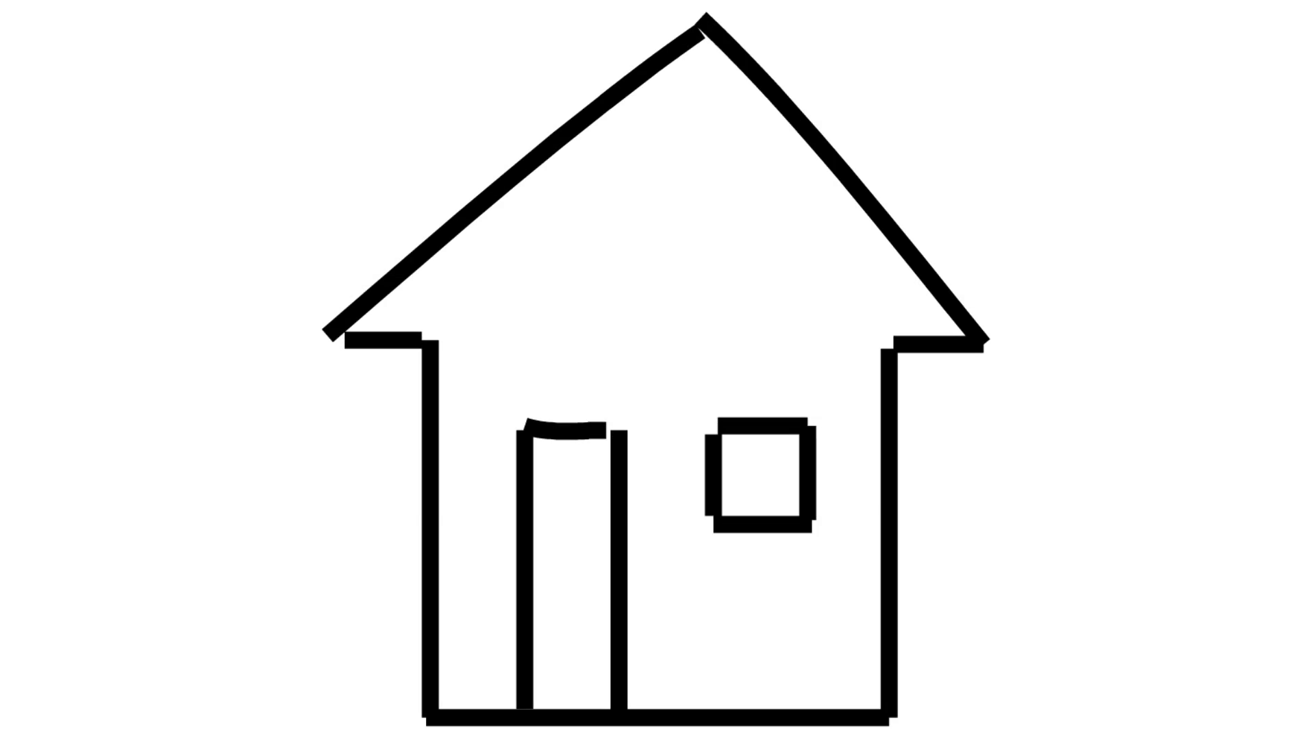 1920x1080 House Line Drawing Illustration Animation With Transparent