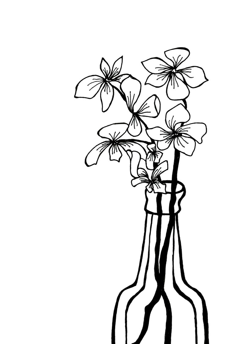 794x1123 Printable Hydrangea Drawing Black And White Flower Print Etsy