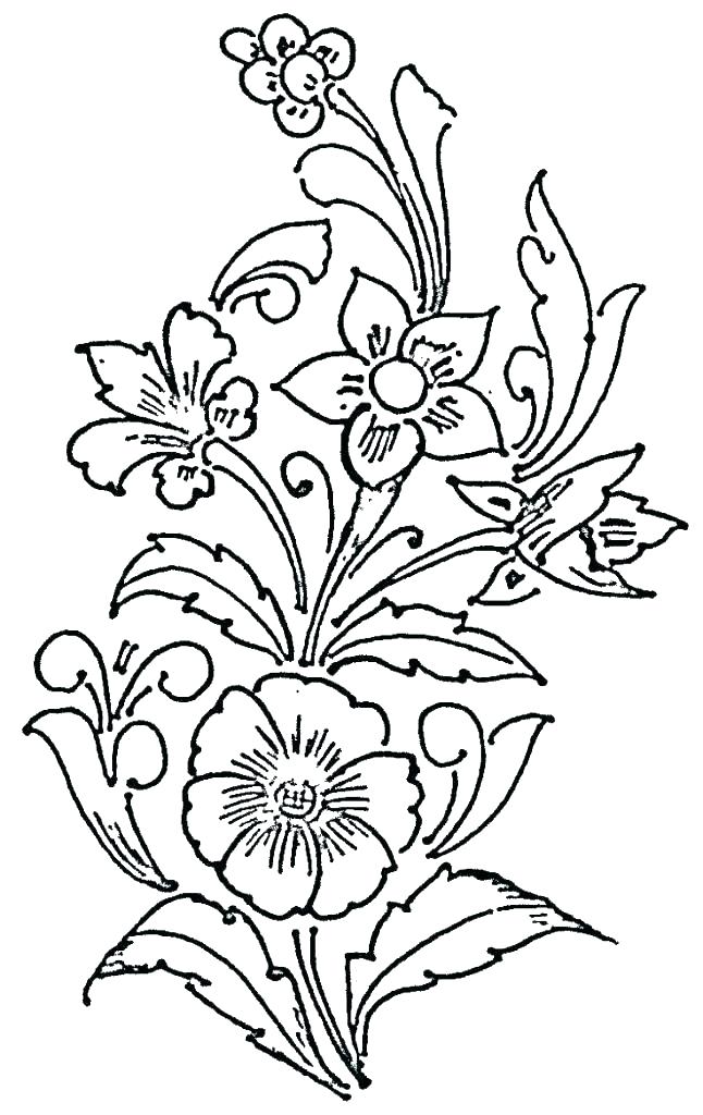 646x1024 Cool Drawing Outlines At Free For Personal Use Flower Outline