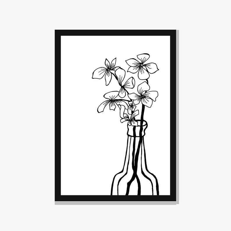 794x794 Printable Hydrangea Drawing Black And White Flower Print Etsy