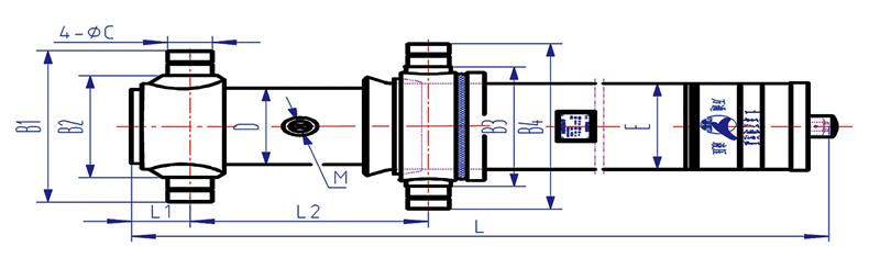 800x245 hydraulic tie bar cylinders used for agriculture