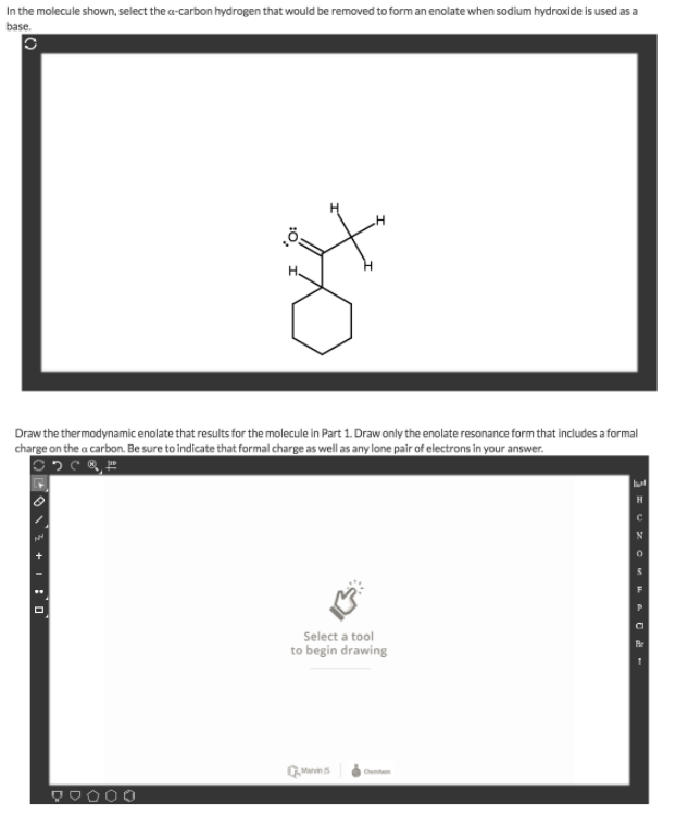 622x762 solved in the molecule shown, select the carbon hydroge