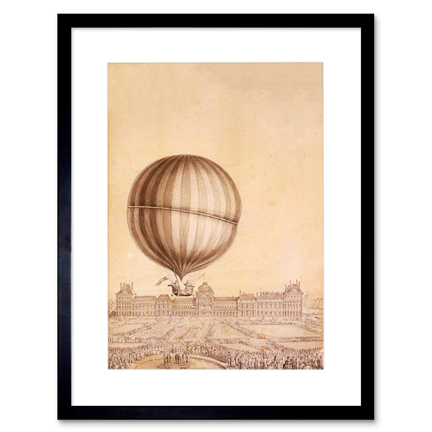 1500x1500 drawing hydrogen balloon versailles paris transport framed art