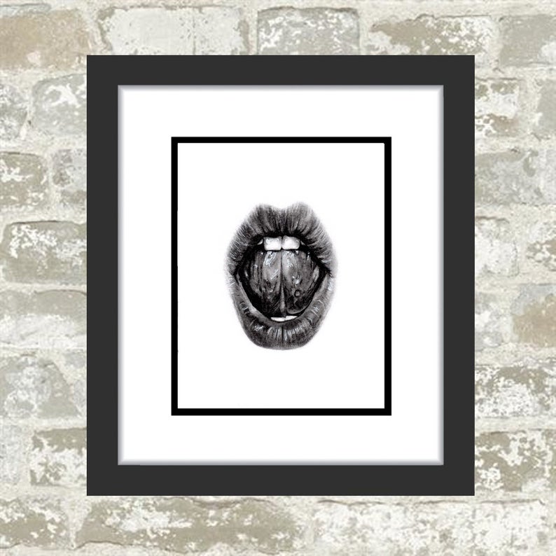 794x794 Lips Drawing Lips Painting Mouth Drawing Tongue Drawing Etsy