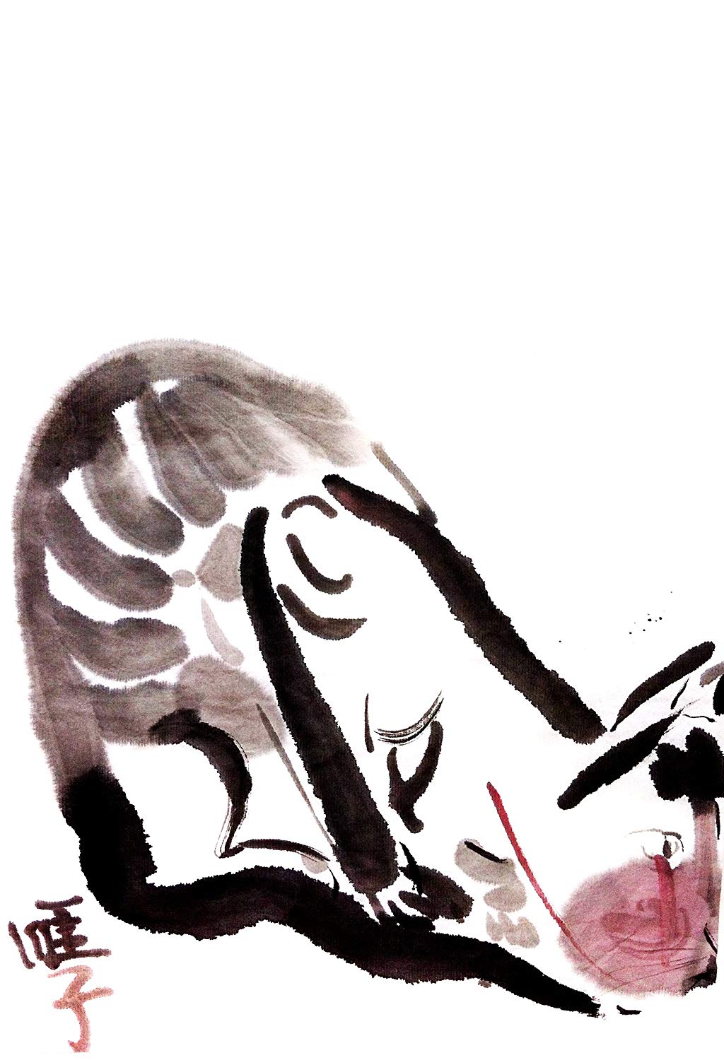 1024x1500 Origoinal Cat Ink Painting Original Ink Painting Cat