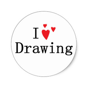 307x307 I Love Drawing Stickers Labels Zazzle Uk