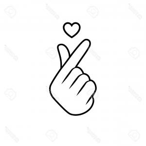 300x300 Korean Finger Heart I Love You Hangul Vector Sohadacouri