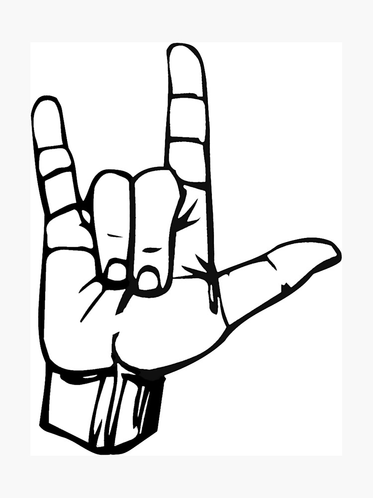 750x1000 Hand I Love You Ily Sign Language Symbol Gesture Photographic