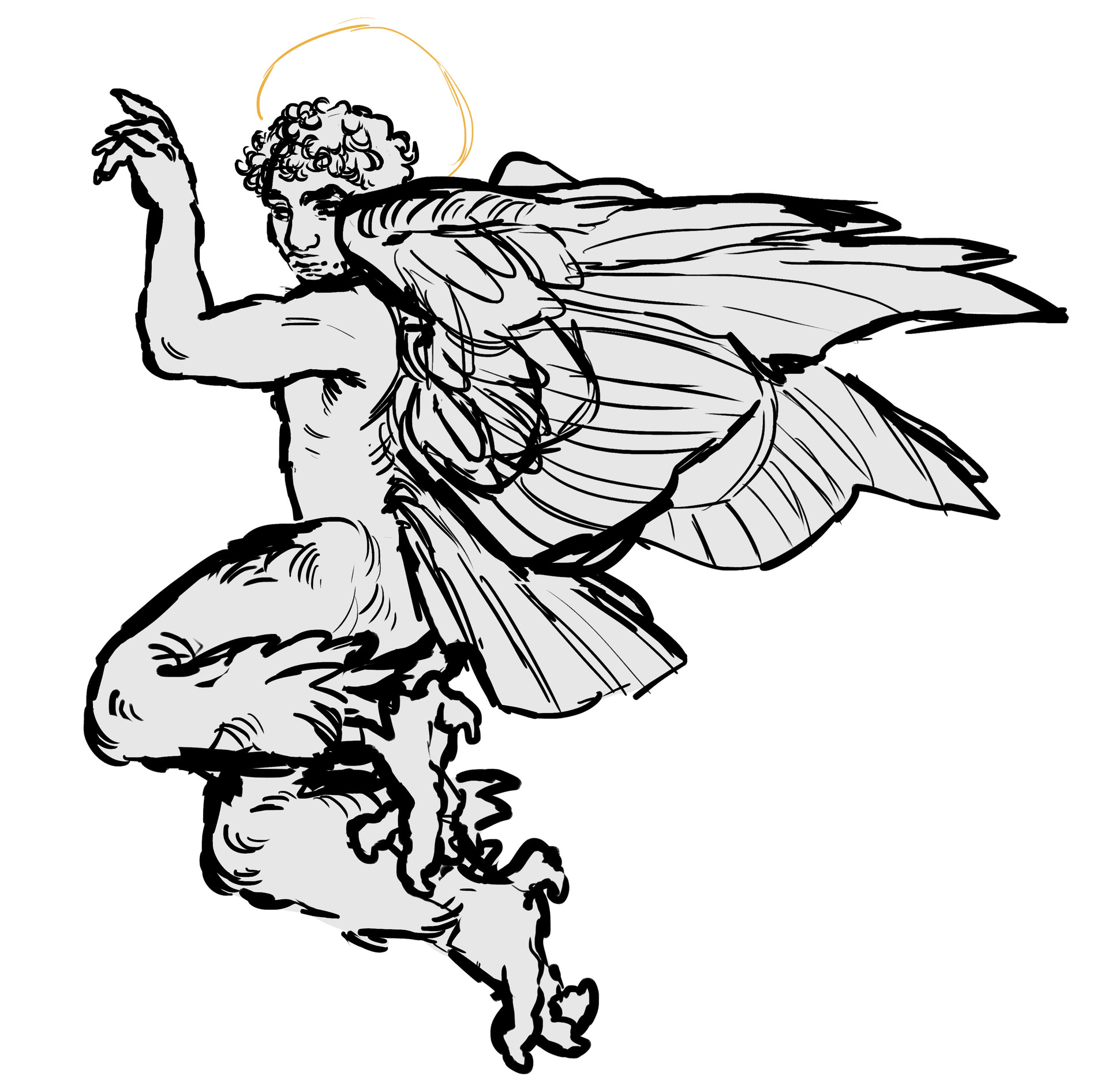 1920x1893 harpy drawing sketch for free download