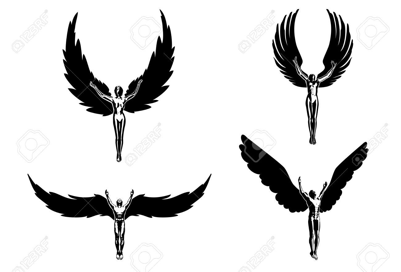 1300x882 Flying Angel Silhouette Clipart