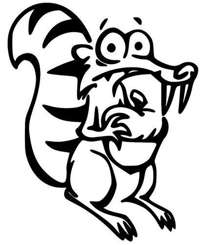 450x500 Inch Ice Age Squirrel Vinyl Cut Window Decal ! In Stickers