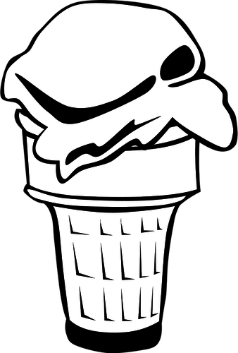 338x500 Cone Ice Cream Vector Drawing