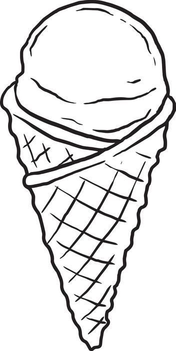 352x700 Waffle Cone Clipart Coloring