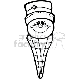 300x300 Black And White Cartoon Ice Cream Cone Clipart Royalty Free