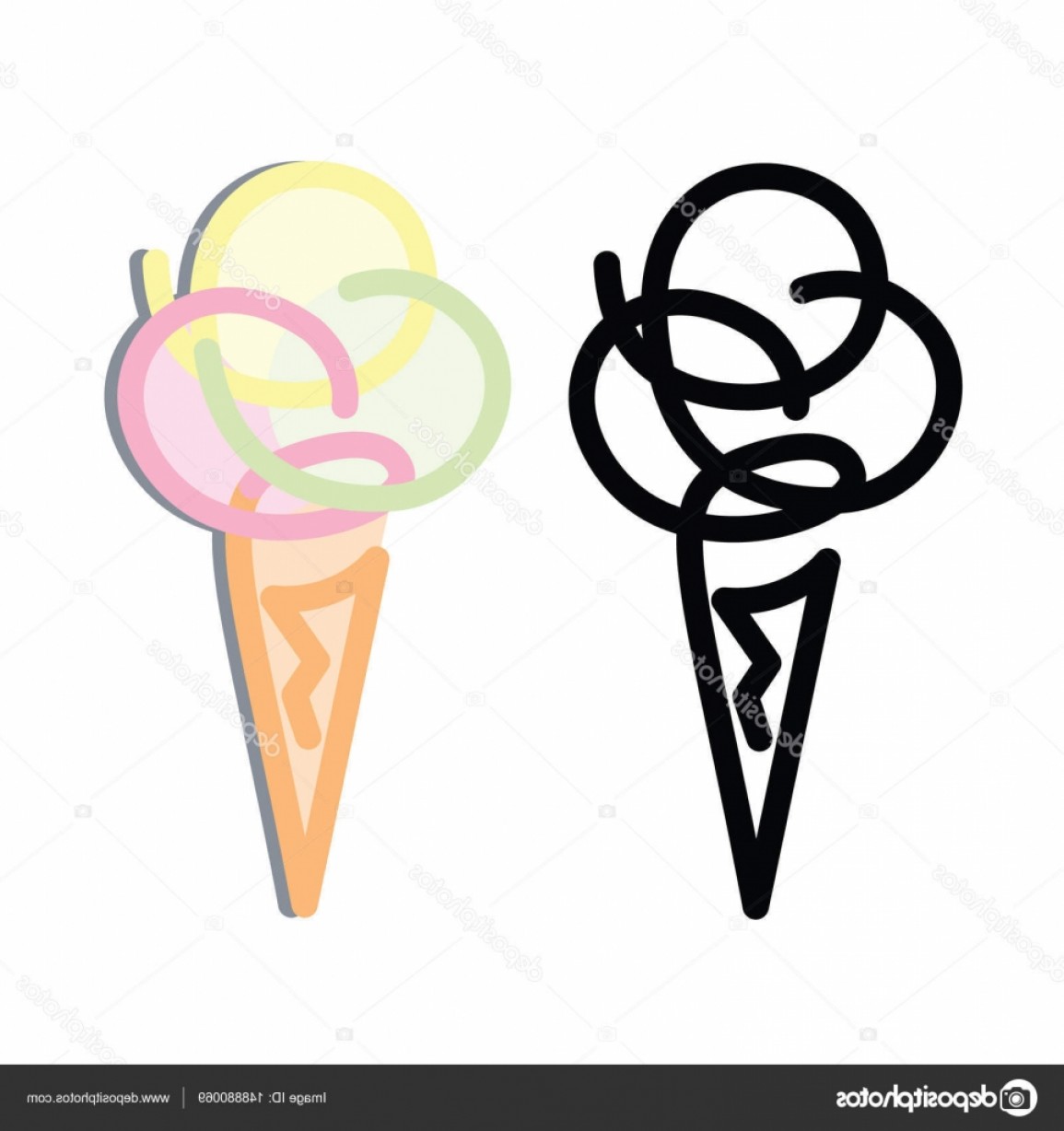 1155x1228 Stock Illustration Line Drawing Of Ice Cream Arenawp