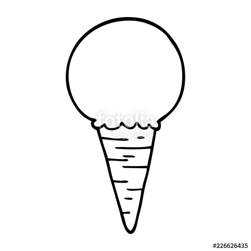 500x500 Line Drawing Cartoon Ice Cream Cone Stock Image And Royalty Free