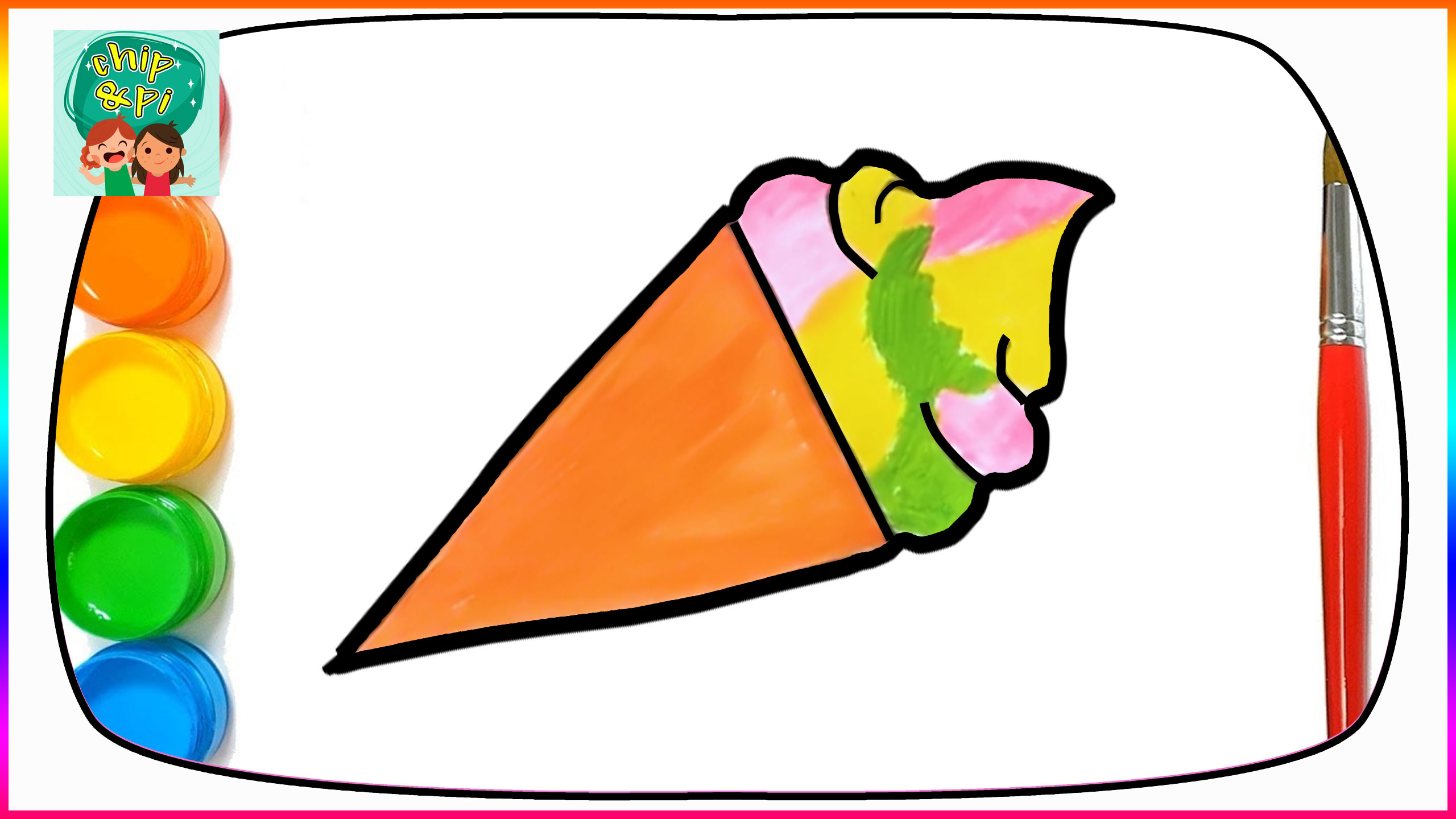 2560x1440 Ice Cream Drawing And Coloring Pages Kids Videos Learning Colors
