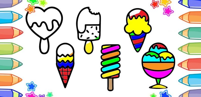 795x385 Ice Cream Drawings For Kids
