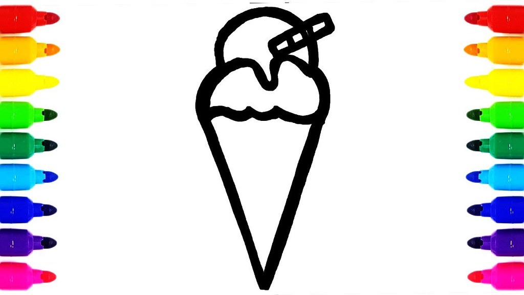 1024x576 Ice Cream Drawing And Colouring Learn Colors For Kids