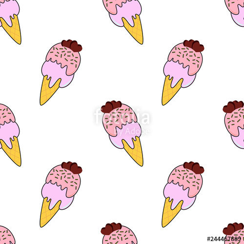 500x500 Cute Kids Ice Cream Pattern For Girls And Boys Colorful Ice Cream