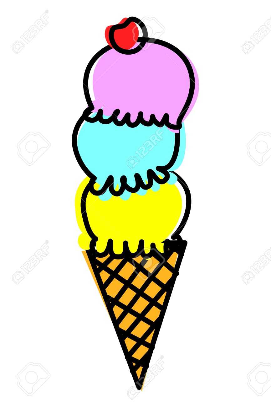 866x1300 Ice Cream Cone Drawing Step