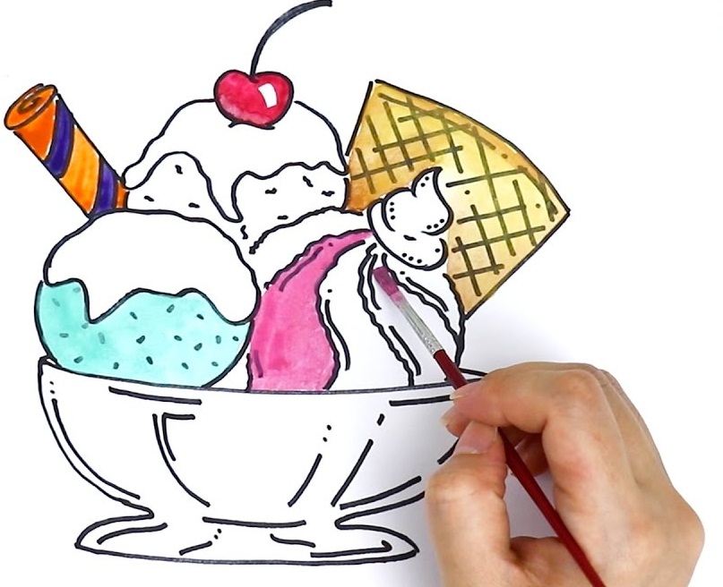 807x656 Ice Cream Drawing, Pencil, Sketch, Colorful, Realistic Art Images