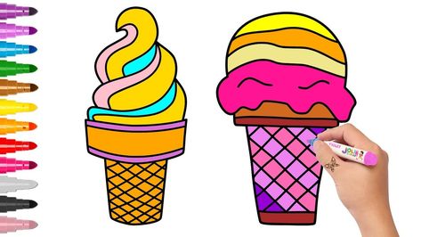 473x266 Ice Cream Drawing And Coloring For Kids Learn Colors
