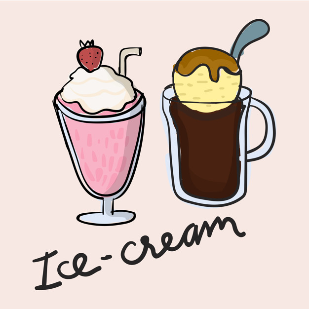 626x626 Illustration Drawing Style Of Ice Cream Vector Free Download