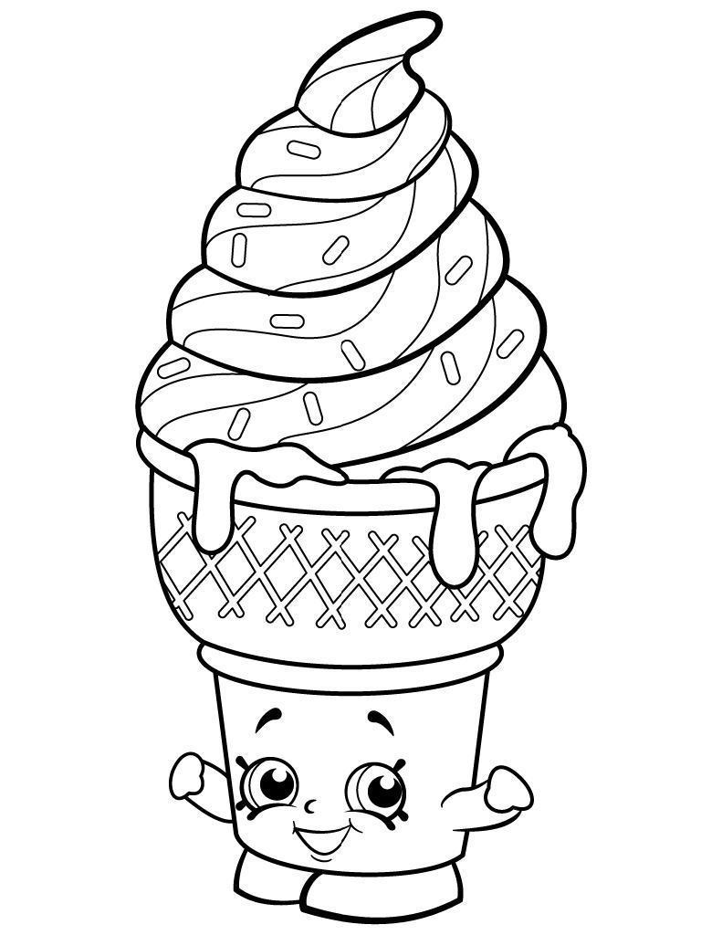 791x1024 Shopkins Coloring Pages Wonderful Line Drawing Sweet Ice Cream