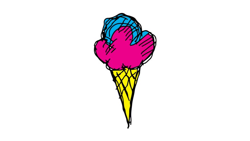 852x480 Hand Drawing White Screen With Theme Of Ice Cream