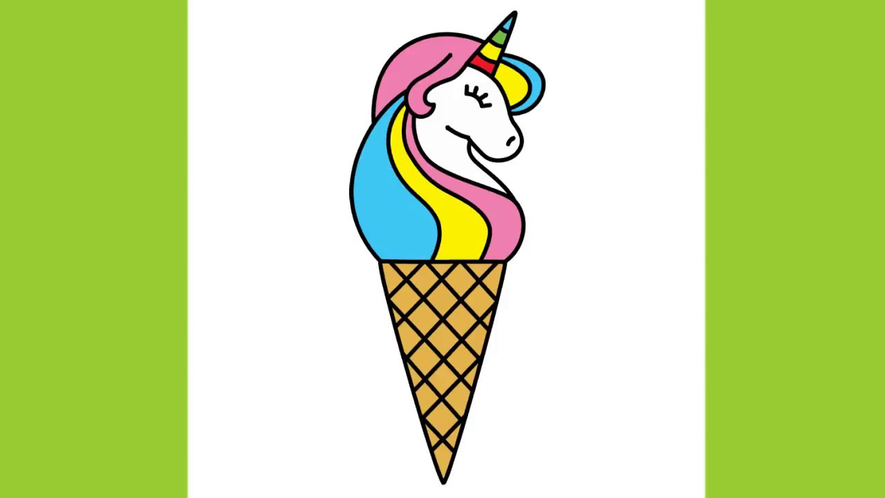 1280x720 How To Draw A Cute Unicorn Ice Cream For Kids