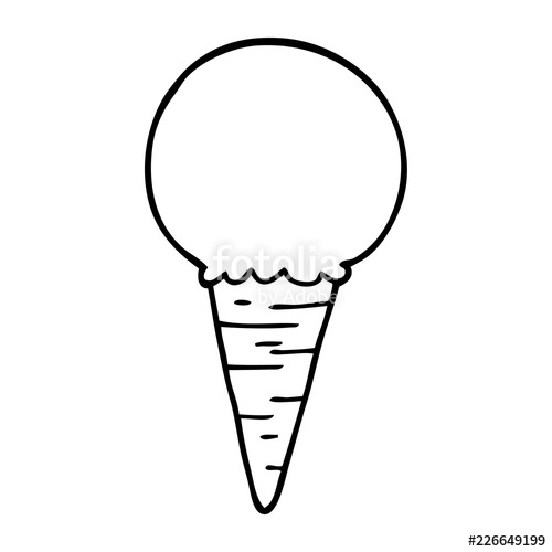 500x500 Line Drawing Cartoon Ice Cream Cone Stock Image And Royalty Free