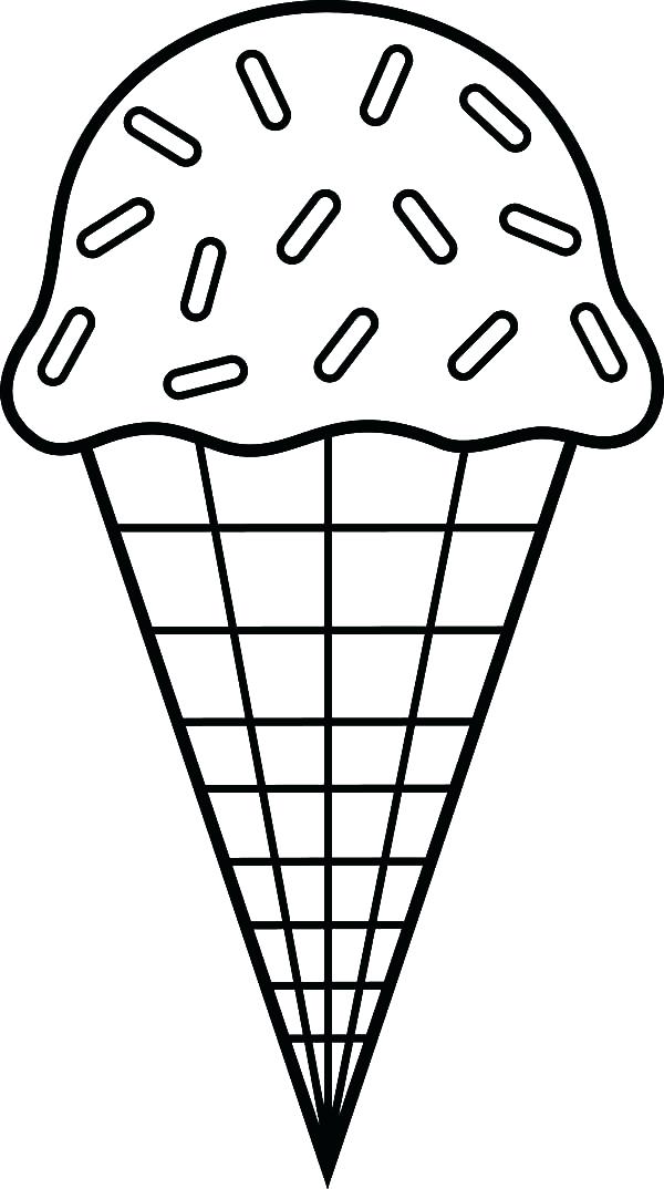 600x1074 Ice Cream Cone Coloring Picture Pages Of Sheet Free Line Drawing