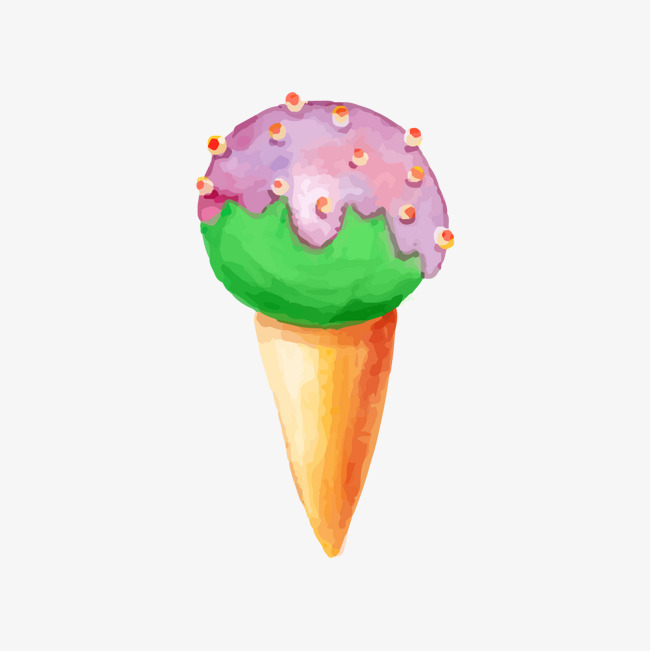 650x651 vector watercolor pencil drawing of ice cream, watercolor clipart